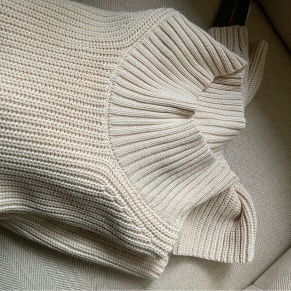 FRENCH CONNECTION Mozart Cotton Mock Neck Relaxed fit Sweater Size Medium NWT - Picture 6 of 14